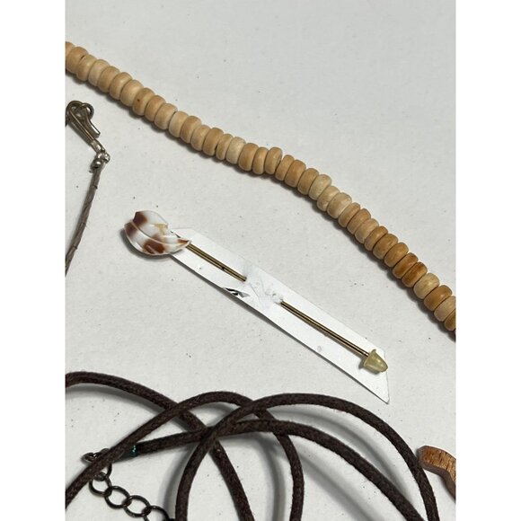 Boho Wood & Shell Jewelry Set With Elephant & Bird - Picture 5 of 7